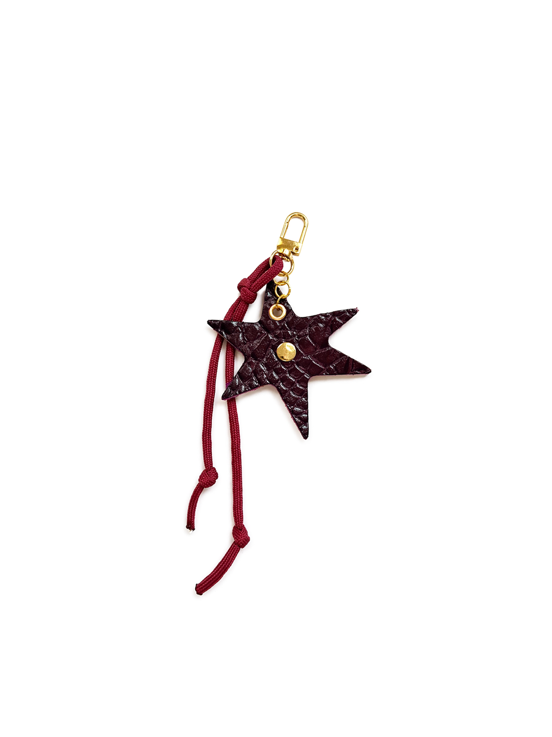 Burgundy Croco Star Keychain